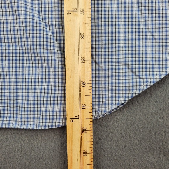 Ralph Lauren Mens Button Down Shirt Blue Plaid Classic Fit Short Sleeve Large - Picture 5 of 6